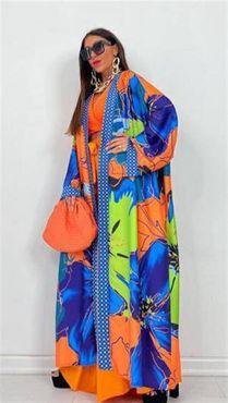 Şerit Detaylı Bol Kesim,Kimono Elbise