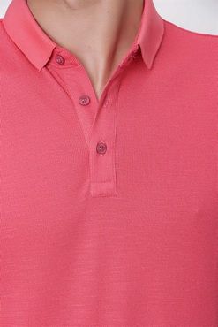 Morven Erkek Nar Çiçeği Polo Yaka Trend %100 Pamuk Dynamic Fit Rahat Kesim Kısa Kol Tişört
