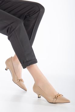 Odella Toka Detaylı Topuklu Ayakkabı Nude Cilt
