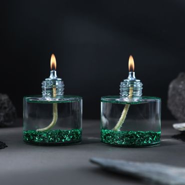 Emerald Cylinder Dekoratif Kandil Mum Set ( 2 x 120 ml )