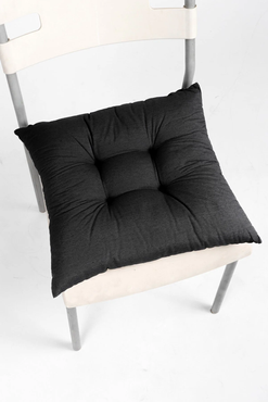 Dekoratif Pofidik Sandalye Minderi // Elyaf Dolgulu// Bağcıklı 40x40 Cm 4 Adet